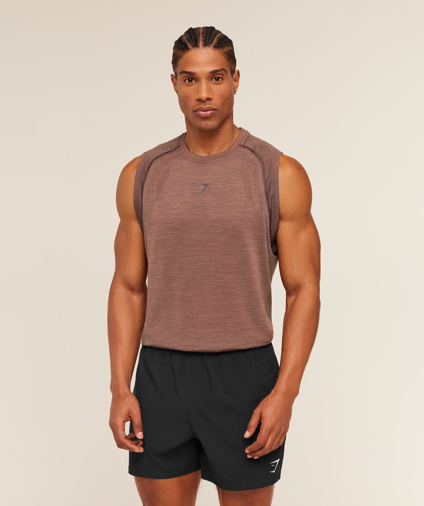 Gymshark Versatile Seamless Tank 'Taupe Brown Cool Brown'
