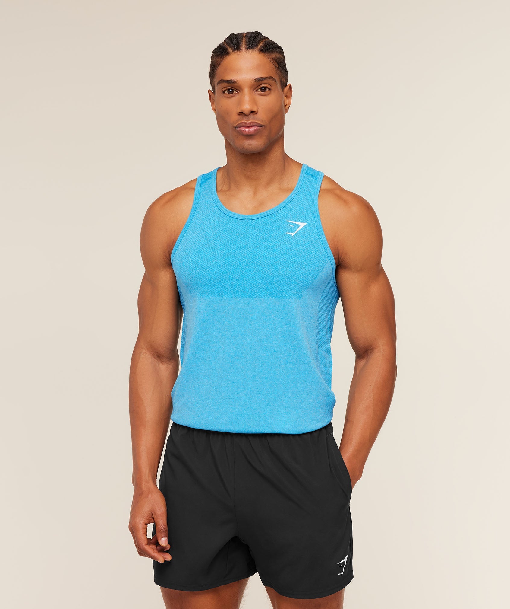 Gymshark Vital Tank 'White Brand Blue'