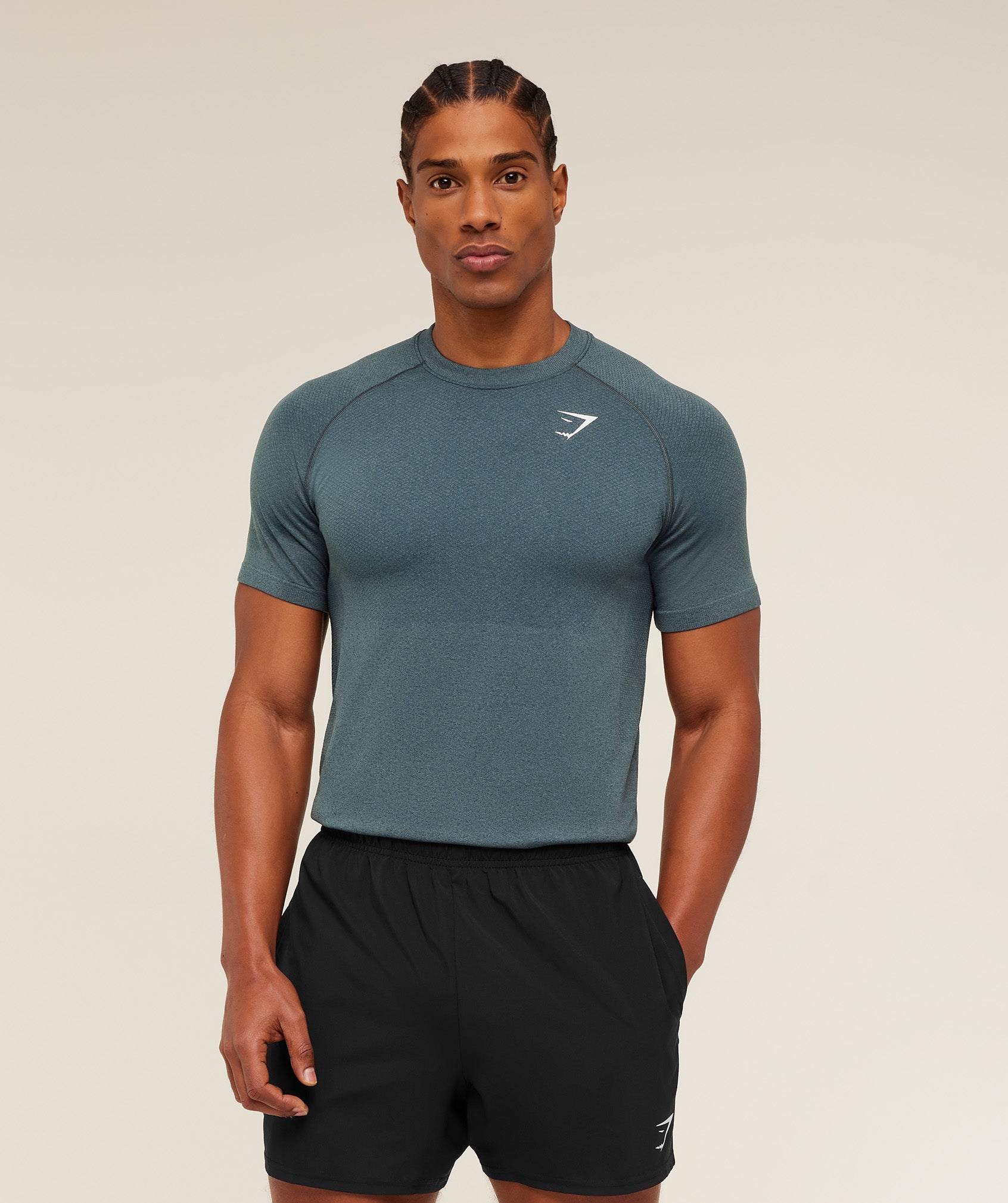 Gymshark Vital Seamless T-Shirt 'Iron Blue Stealth Blue'
