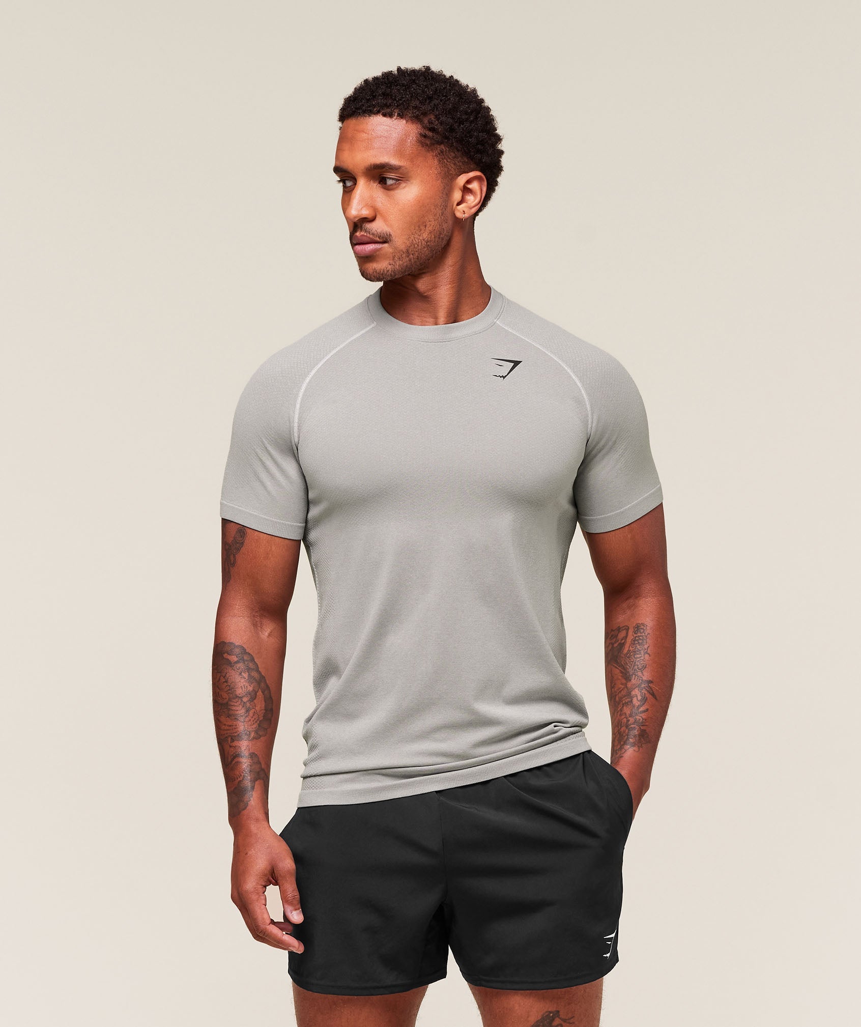 Gymshark Vital Seamless T-Shirt 'Light Grey Smokey Grey'