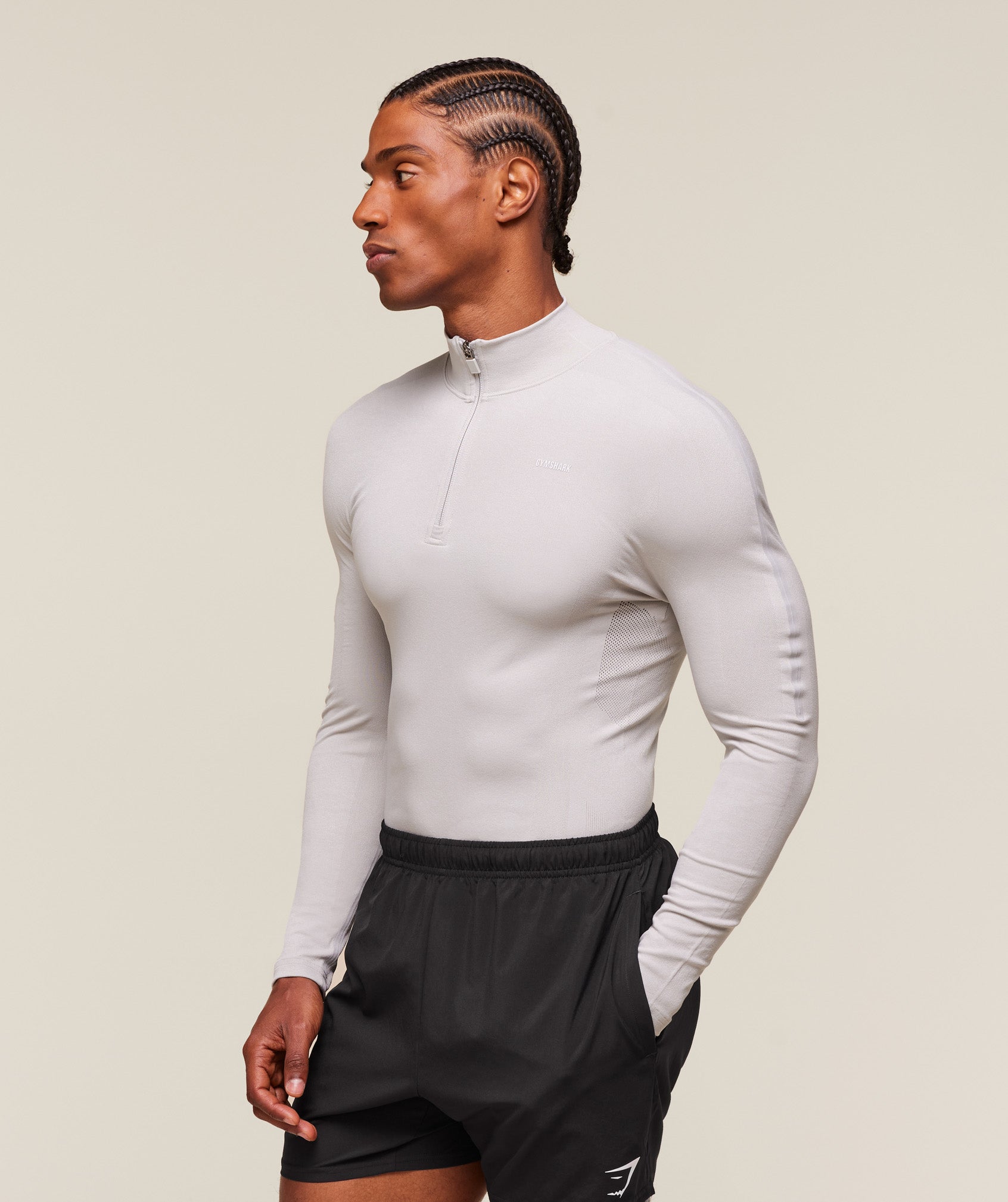 Gymshark everywear Warp Knit 1/4 Zip 'Tame Grey'