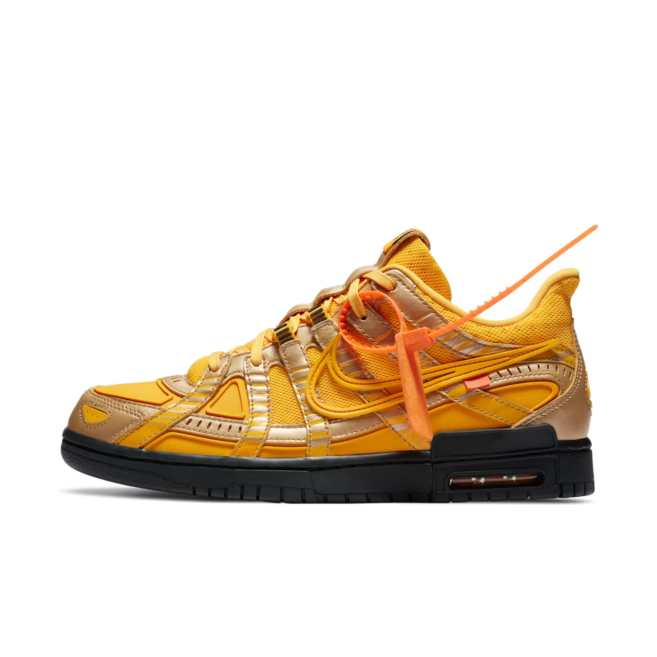 Off-White x Nike Air Rubber Dunk 'University Gold'