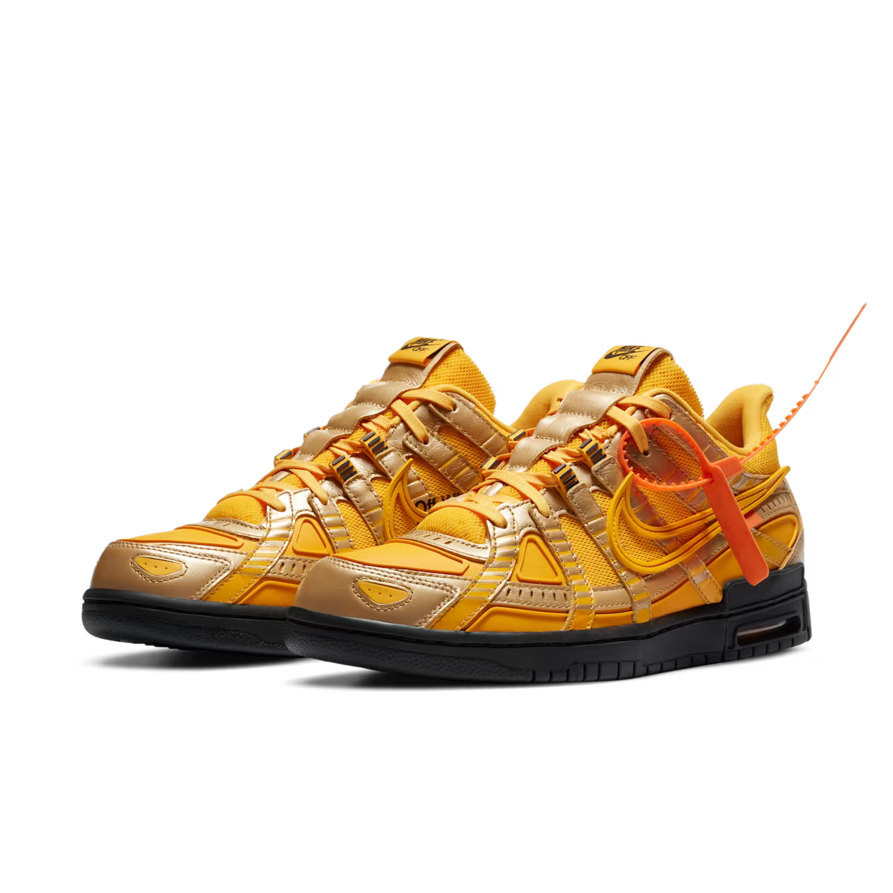 Off-White x Nike Air Rubber Dunk 'University Gold'
